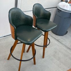 Green Swivel Bar Stools 