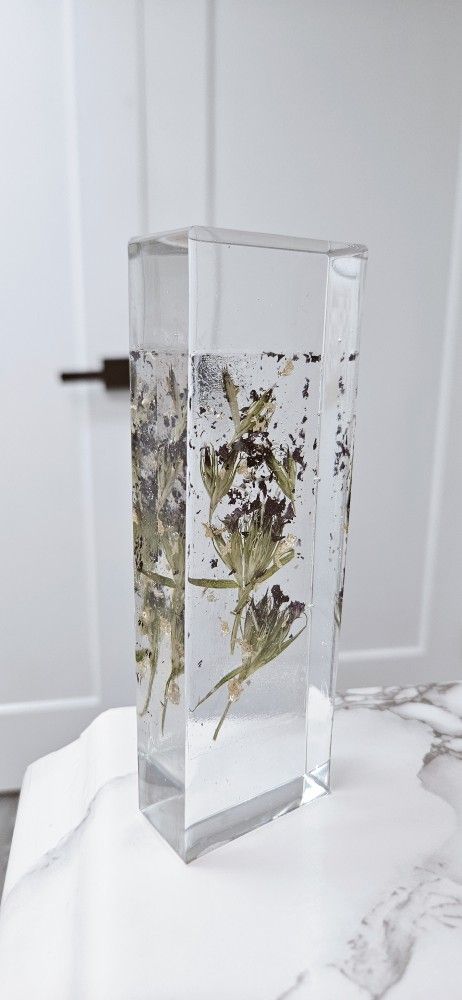 New Clear Resin Flower Block