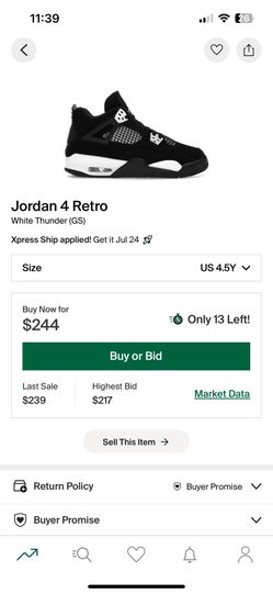 Jordan 4 Size 4.5 Women 