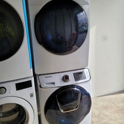 Samsung AddWash Front Load Washer And Stackable Gas Dryer Set 