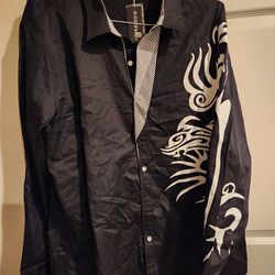 Mens black button up shirt