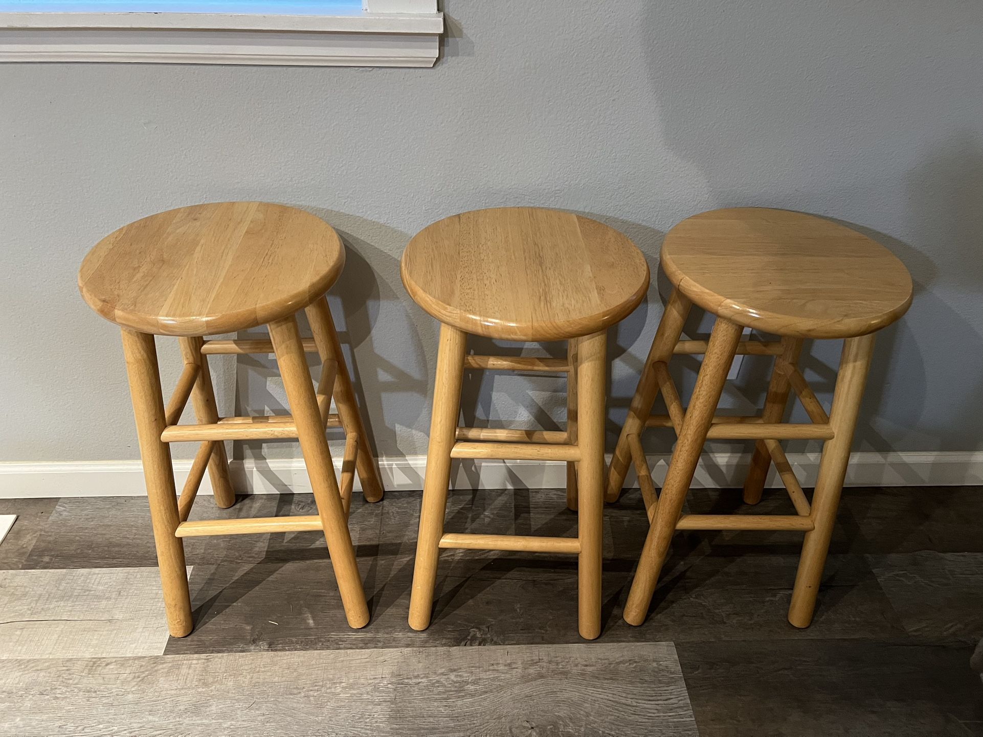 3 Wooden Kitchen Stools