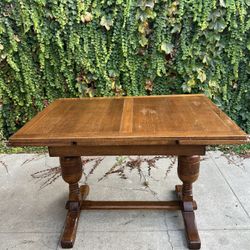 Antique English Oak Draw Leaf Table- Extendable