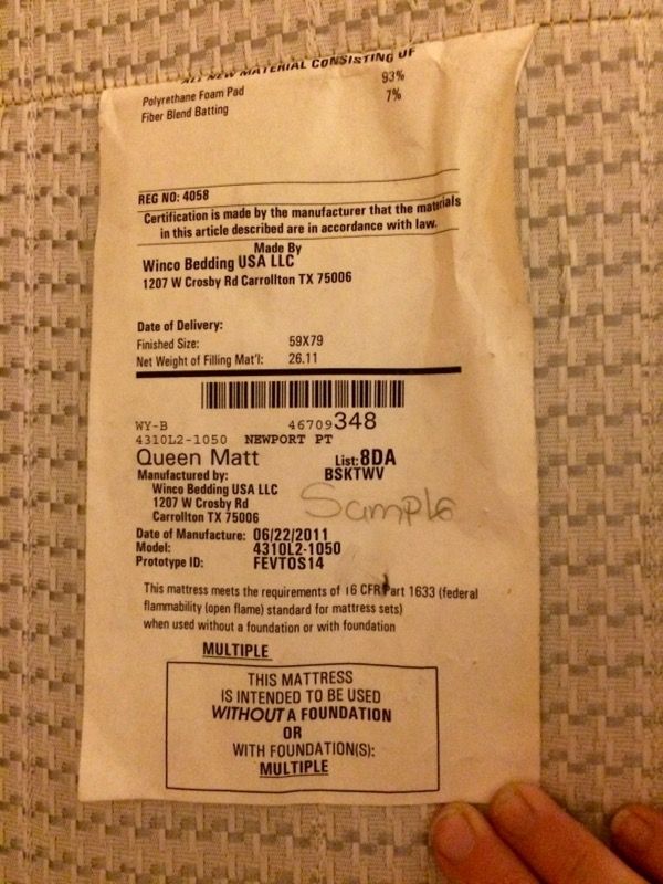 Winco Bedding Queen Mattress & Box Spring