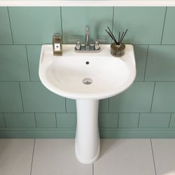 DeerValley DV-1P525 20" X 17" U-Shape Pedestal Bathroom Sink,