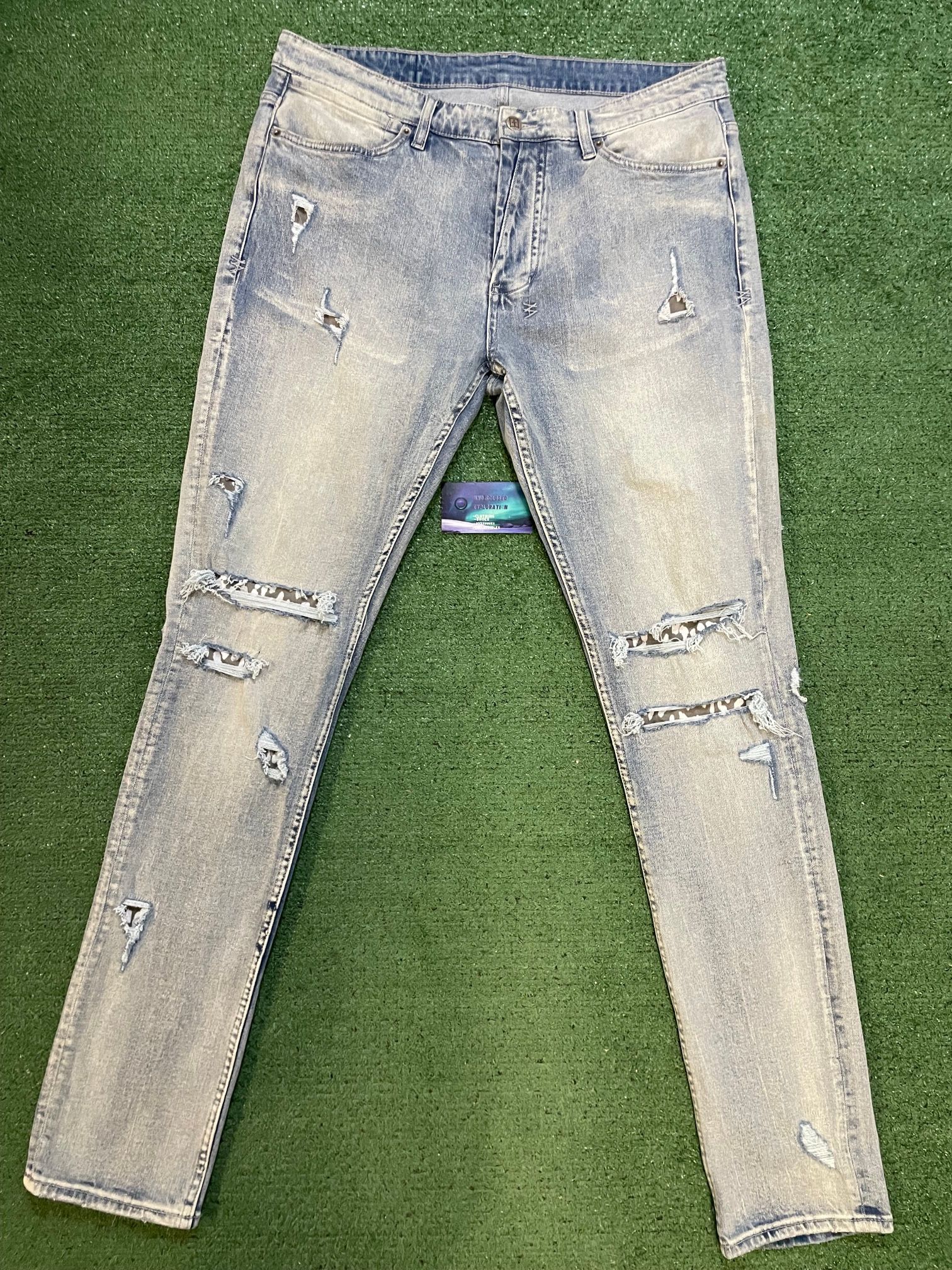 Ksubi blue shredded jeans