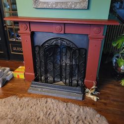 Antique Fireplace Mantel & Surround