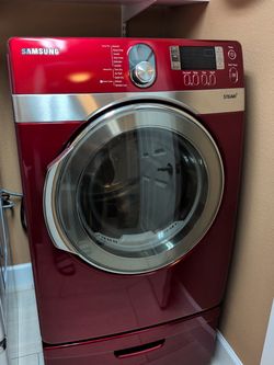 Samsung Front-Load Dryer Red