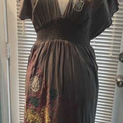 Grey Floral Dress