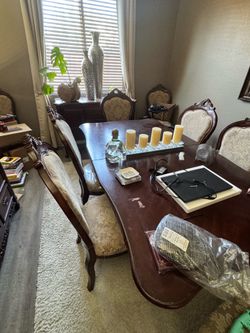 8 chair dining room table (insert) and matching china cabinet