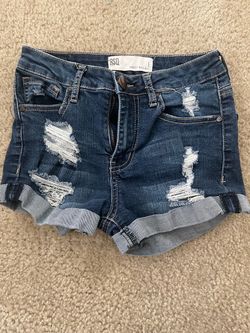 RSQ Sunset High Rise Distressed Denim Shorts