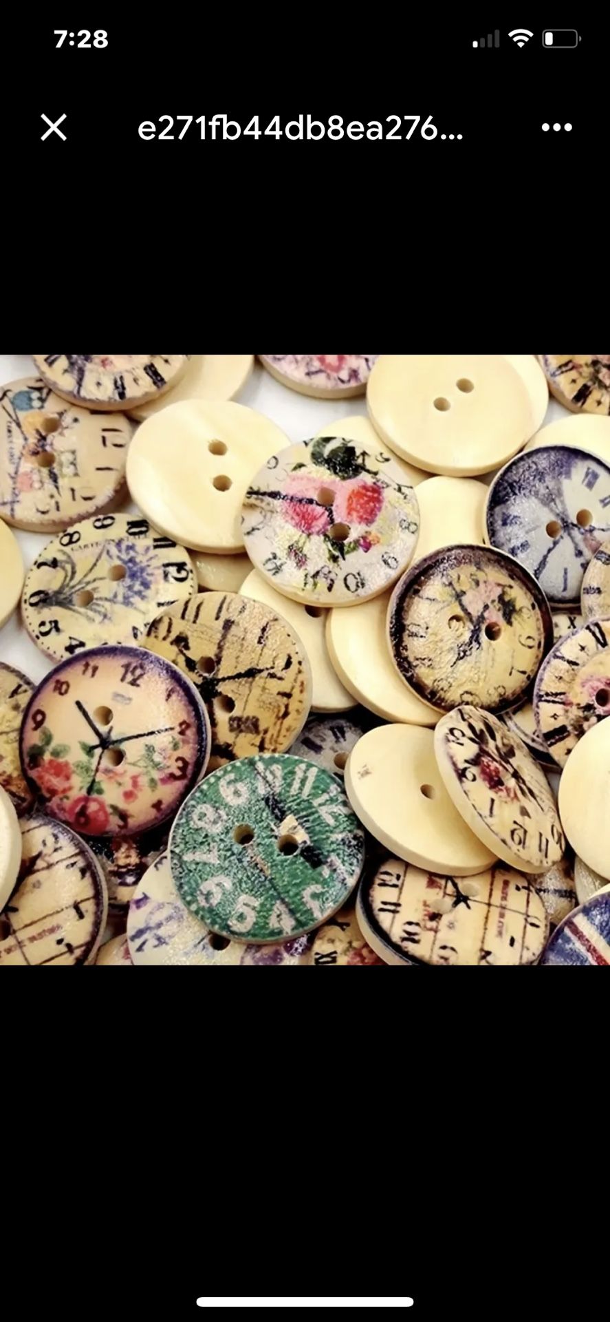Vintage Clock-Style Wooden Buttons – $2 (Bag of 6)  
