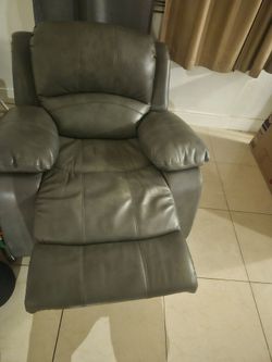 Rocking leather recliner