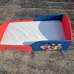 paw patrol toddler  bed with mattress new 