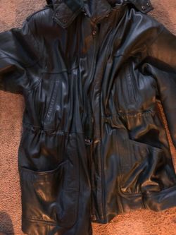 Money Green Leather Coat