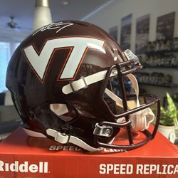 Michael Vick Signed Virginia Tech Full Size Riddell Speed Replica Helmet JSA