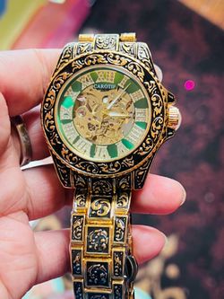 Premium Automatic Skeleton Watch – Green Dial | Waterproof, Luminous | Gift Box Included