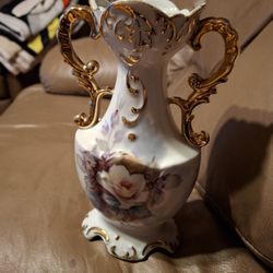 2 Porcelain Pieces- Vase And Music Box