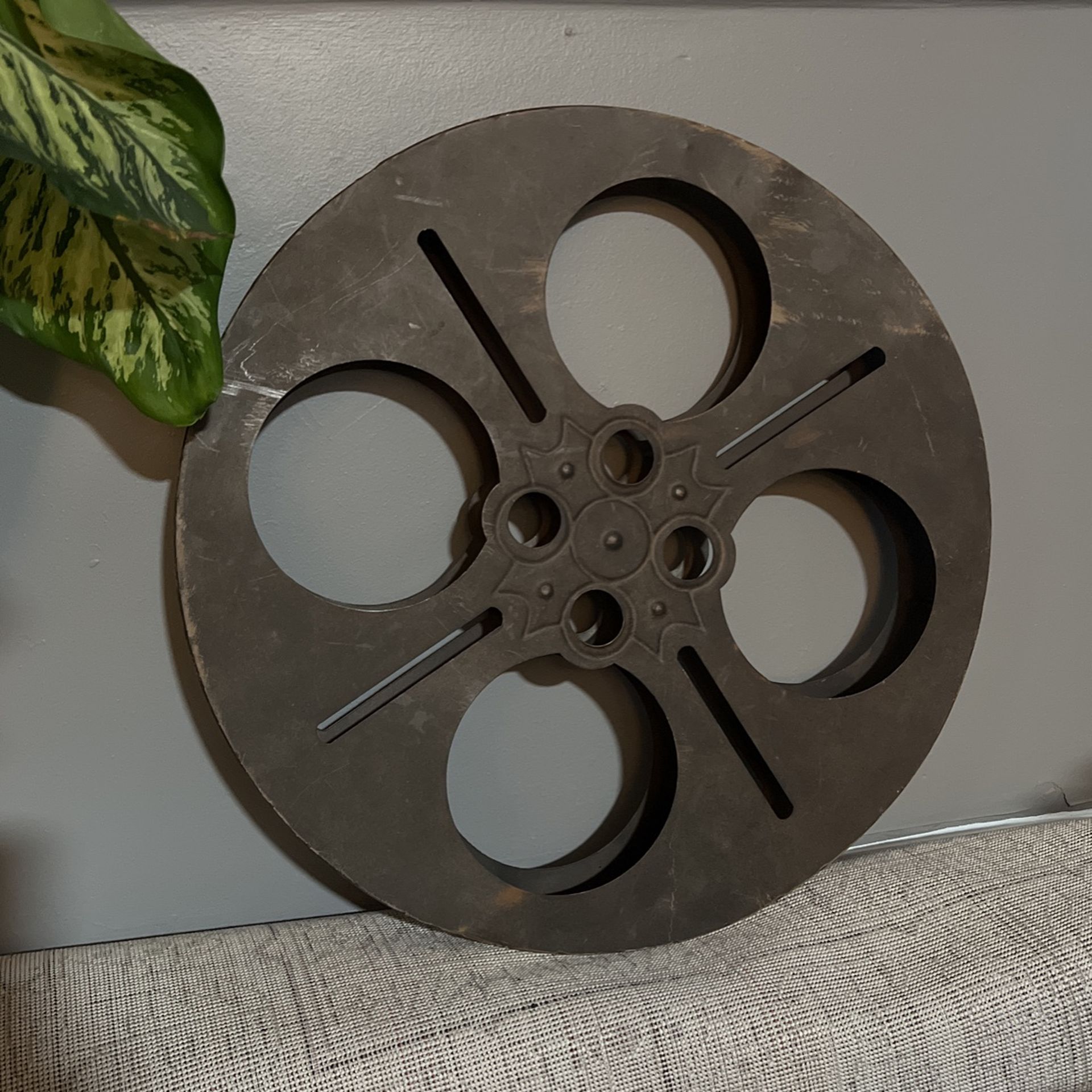 Large 35mm industrial Film Reel Movie Theater Memorabilia Man Cave Home Theater Media Room Decor OLD Rustic Photo Prop