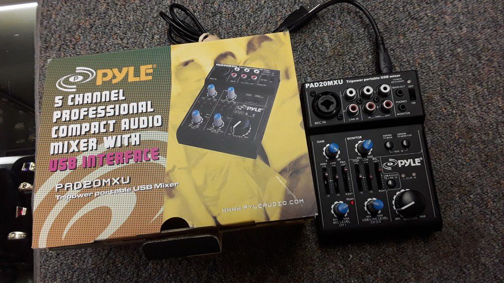 Pyle Pro 5-Channel Compact Audio Mixer with USB Interface