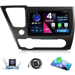 Car Radio for Honda Civic 2013-2017 Stereo with Wireless Carplay Android Auto Leadfan 9'' Touchscreen for Honda Civic Android Radio WiFi GPS Navigatio