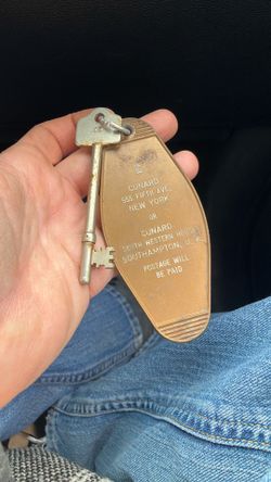 RARE! Antique Vintage Cunard Cruise Ship Room skeleton Key Original New York Southhampton