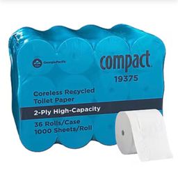 Compact Recycled Coreless Toilet paper