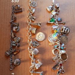 $470! Awesome All 925 Sterling Silver Charm Bracelet Collection 