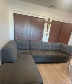 Gray L-Shaped Sectional Sofa