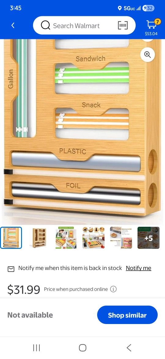 Ziploc Bag Storage Six Compartments