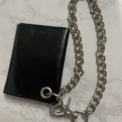 Black Leather Chain Wallet 