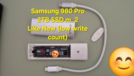 Samsung 980 PRO SSD 2TB PCIe NVMe Gen 4 M.2 Internal Solid State Drive Memory + Enclosure Adapter