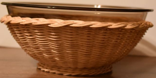 Pyrex Fireside Naturals Serving Bowl with rattan Basket