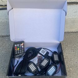 4 Pods RGB LED Rock Lights, Under Glow Lights for Trucks,Jeep,SUV,Golf Cart,ATV,Pickup Off Road,12V