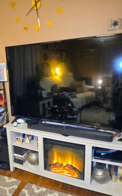 Premium 65" LG Smart 4K UHD TV & Darby Home Co 'Kneeland' Electric Fireplace Media Console Bundle