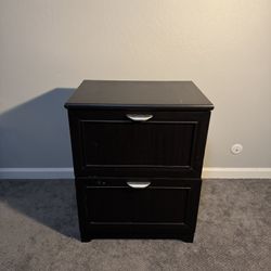 2-drawer black nightstand / bedside table