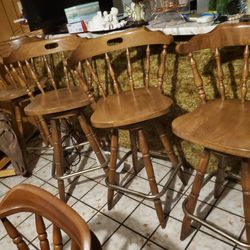 4 Wooden Stools