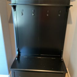 Black Hall Tree With Cedar Lined Chest