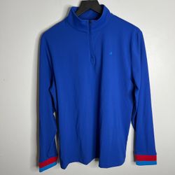 Redvanly Golf Hubbard Quarter Zip Pullover Mens Small Blue Performance