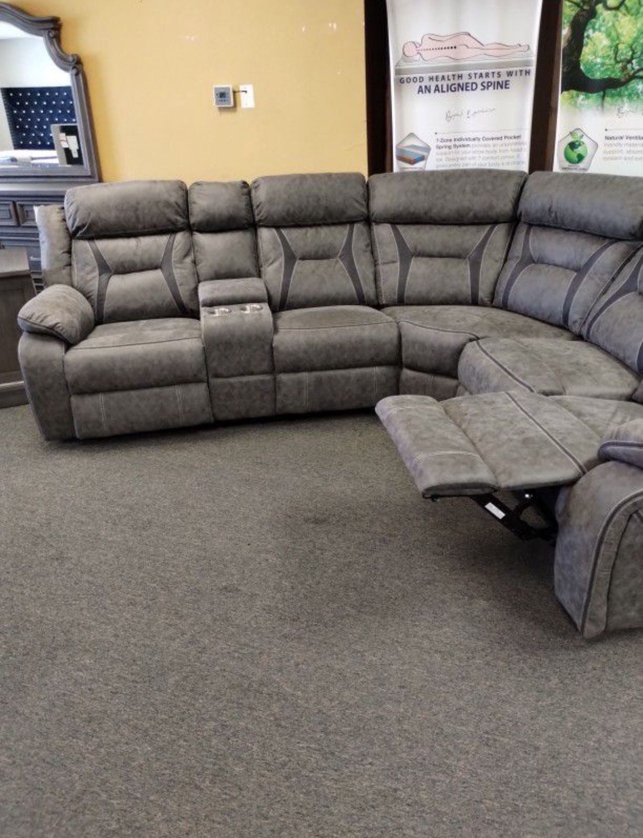 NEW LIBERTY GREY POWER RECLINING SECTIONAL WITH FREE DELIVERY