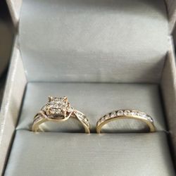 Diamond Engagement Ring With Matching Diamond Wedding Band (Zales)