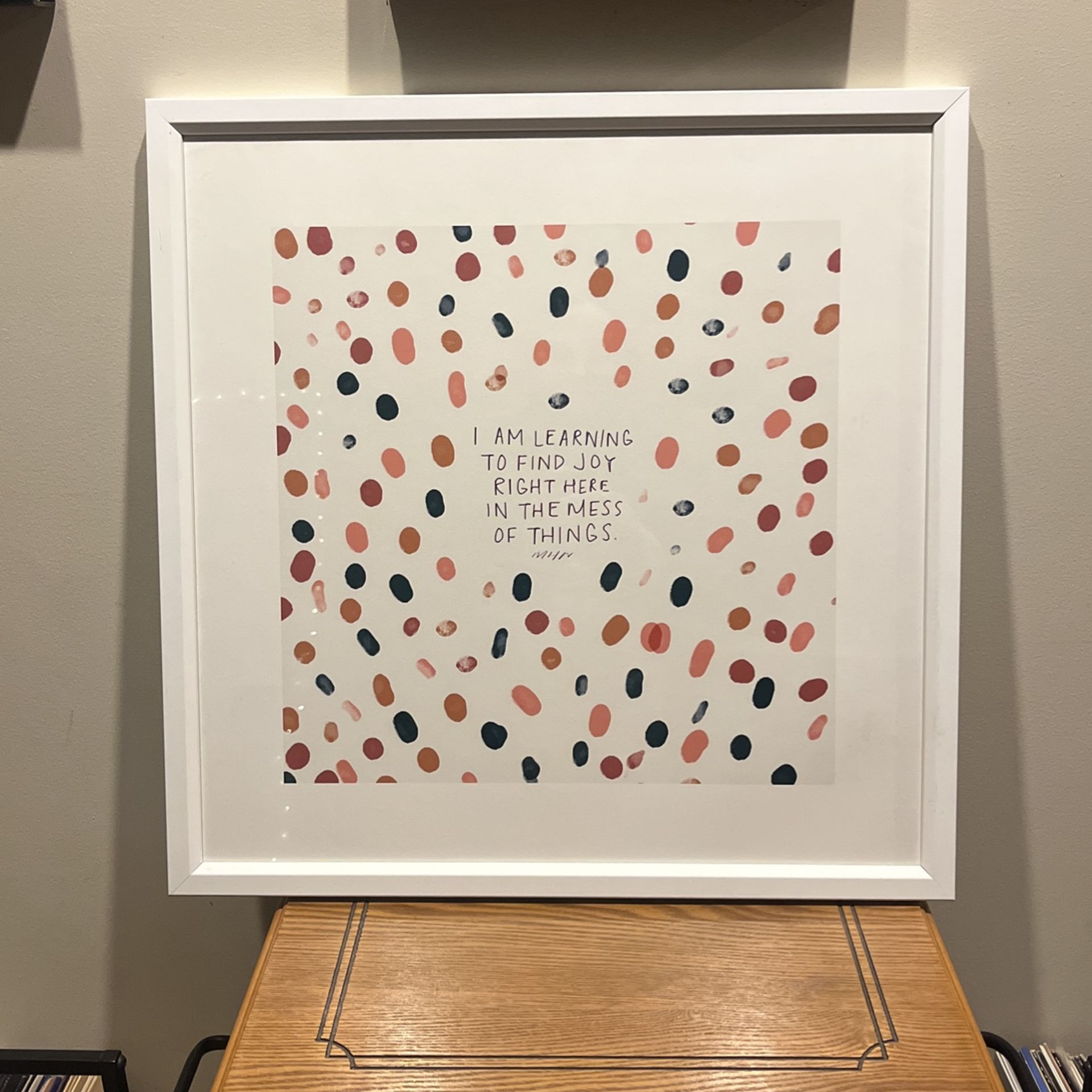 Boho Mindfulness Quote Poster In White Frame