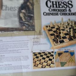 Chess, Checkers &Chinese Checker Board