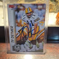 Signed  Green Bay Packers Card, TY Detmer 