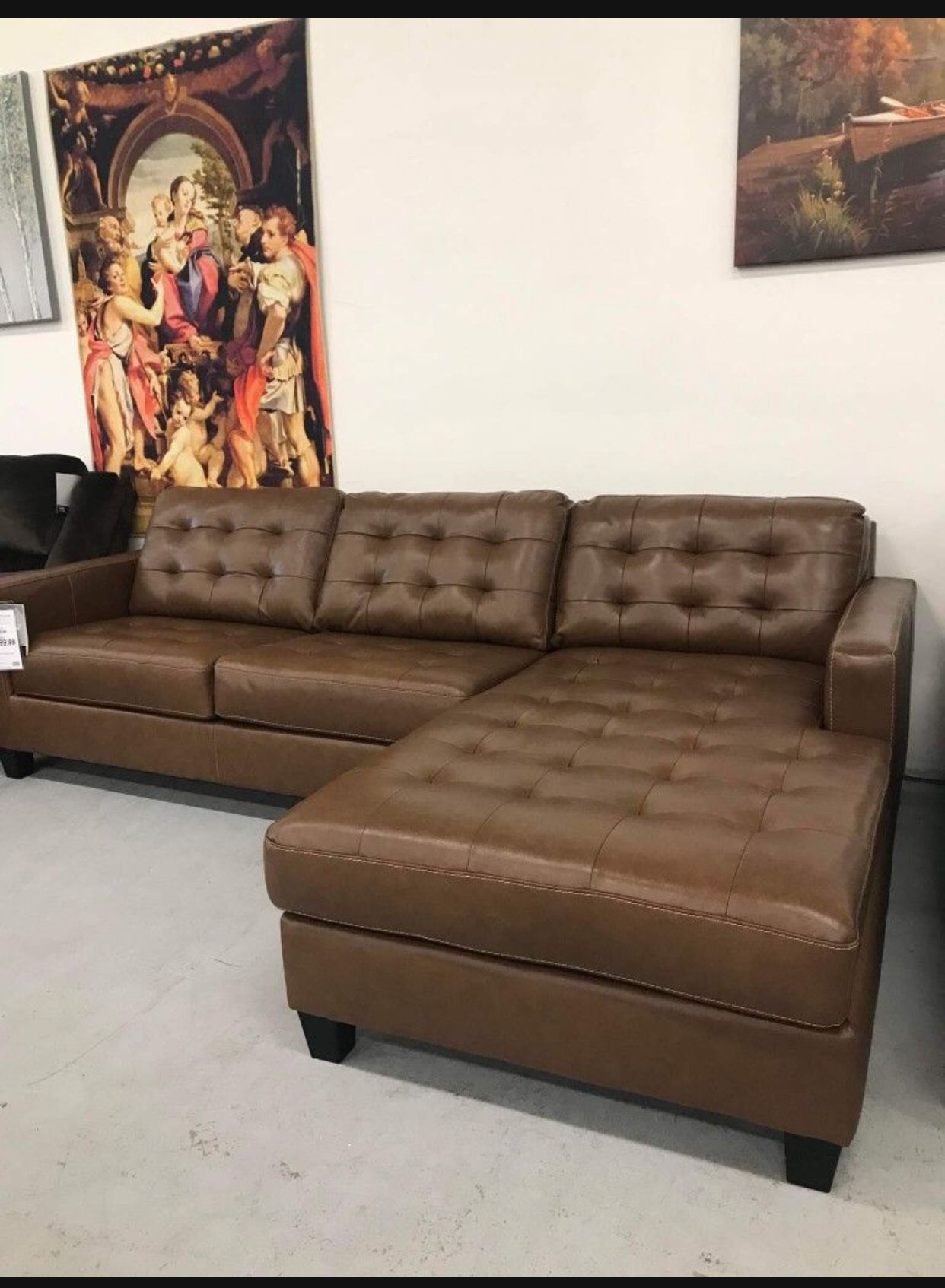 Genuine Brown Leather L Shape Sectional Couch π Showroom Available π Financing Available β