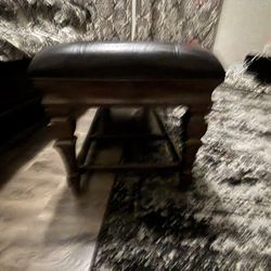 Dark Brown Faux Leather Bench 