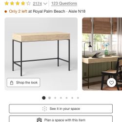 Threshold Loring Wood Writing Desk/console Table- New! 