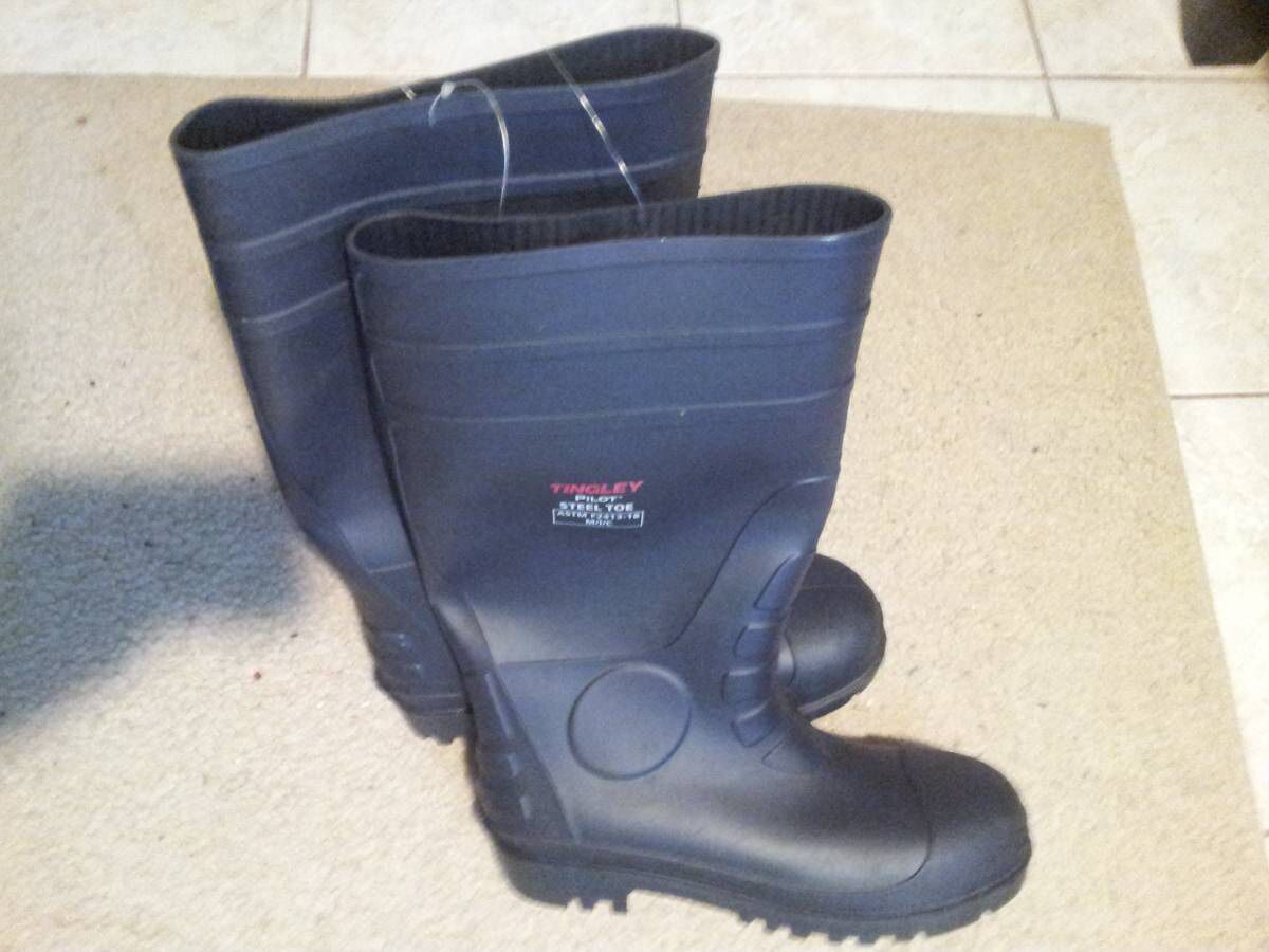 New Mens Tingley Pilot Steel Toe Waterproof Rubber Work Rain Boots