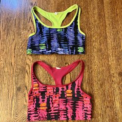 Pair of sports bras size small tie dye gently used 