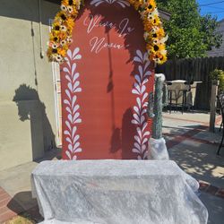 Viva La Novia Bride Backdrop Arch Cover